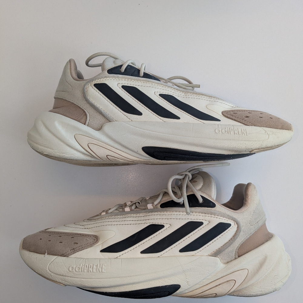 Adidas Women's Ozelia GX3969 Beige Leather Lace Up Sneakers Size 7